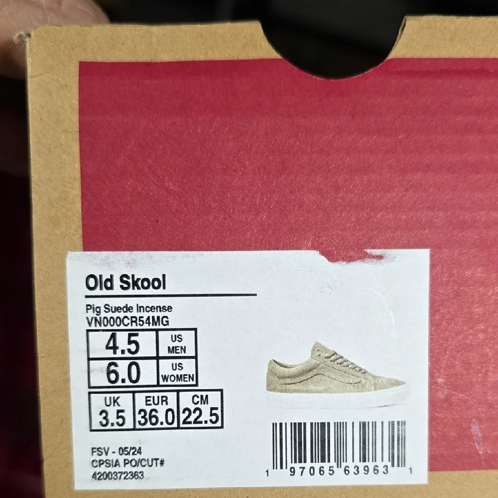 Vans Old Skool Pig Suede Incense Water Repellent Shoes 4.5M 6W